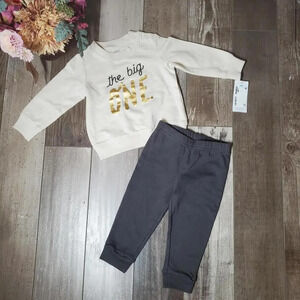 NWT Carter's "The Big One" Gold Metallic Outfit 1st Birthday Size 12m